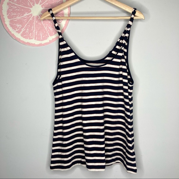 Current/Elliott The Twisted Tank navy cream stripe size 2 new with tags - Picture 12 of 12